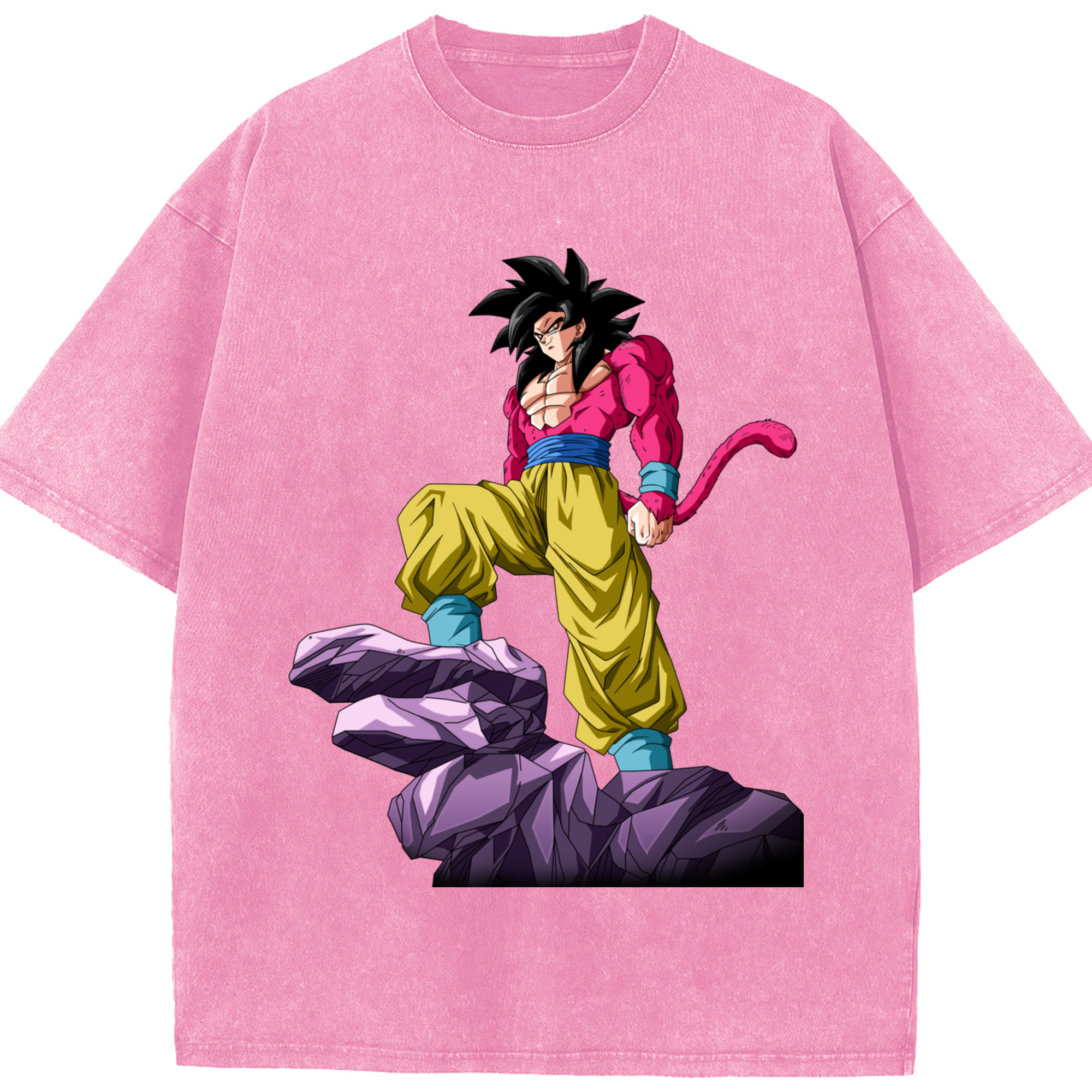 （画像用） ドラゴンボール 孫悟空（そん ごくう）Son Goku カカロット DRAGON BALL Kakarotto 綿100% ヴィンテージ風 半袖Tシャツ（フロントプリント）
